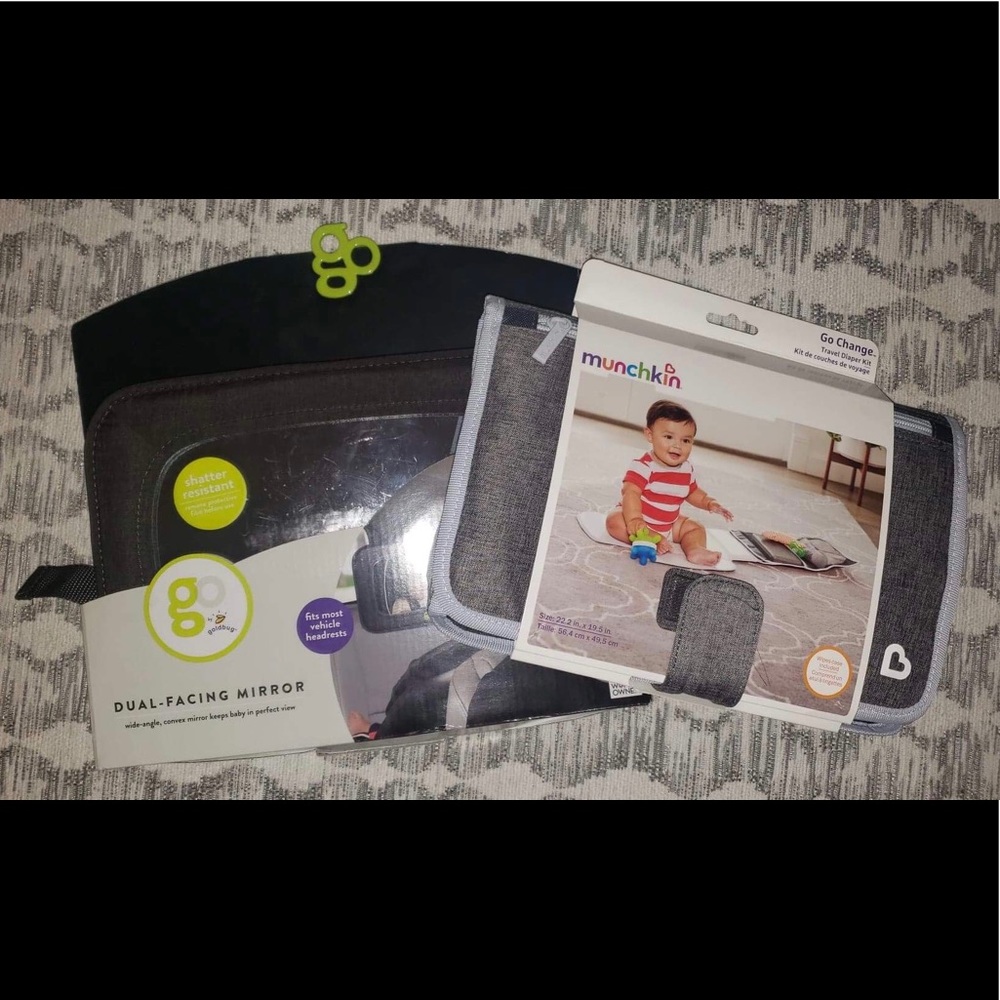 Dual Facing Infant Car Mirror & Travel Change Kit
